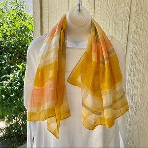 Yellow Italian Semi Sheer Subtle Plaid Scarf 33x33